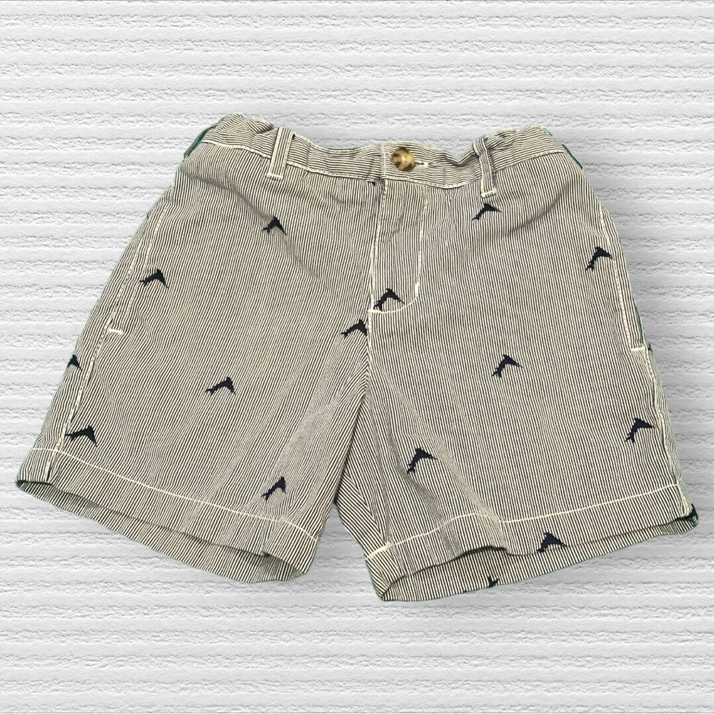 Hartstrings Pinstriped  Embroidered Fish Shorts